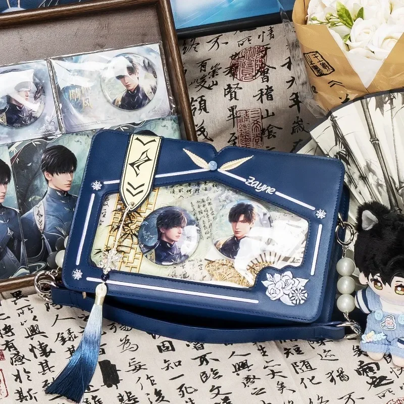 

Game Anime Love and Deepspace 2025 Cosplay Zayne Leather PU Transparent Shoulder Bag Messenger Bag Handbag