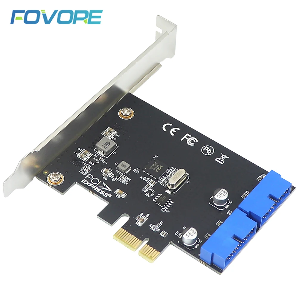 Carte PCI-Express X1 Vers 2 Ports USB 3.0 19 Broches – Extension 4 Ports SuperSpeed 5Gbps