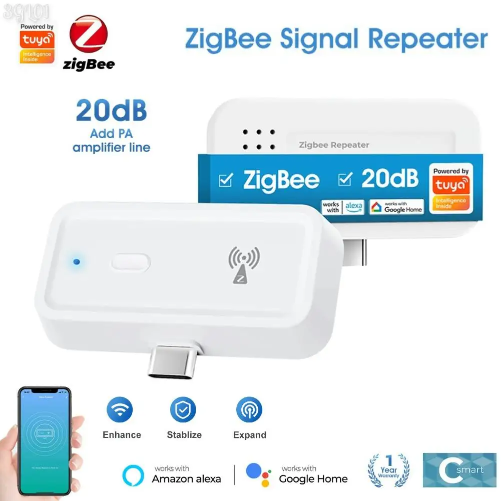 Tuya ZigBee Signal Repeater Type C Amplifier Extender Smart Home Automation Devices Works 20db Smart Home Automation Devices