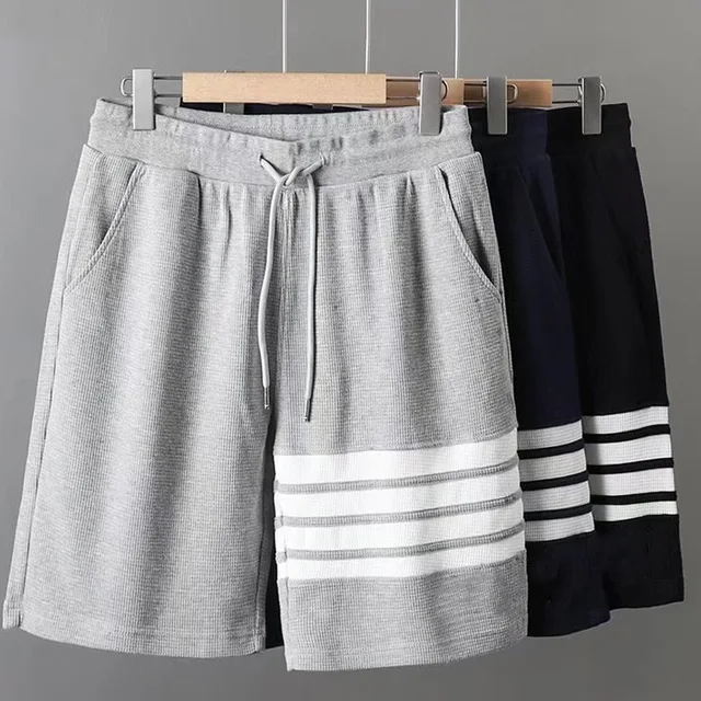 Bermudas masculinas de verão, novo estilo, tecido waffle, modernas, esportivas e de lazer, calças capri masculinas, importadas.