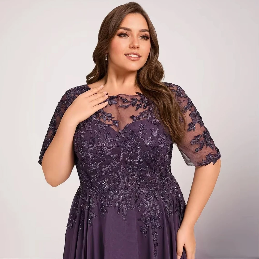 Abiti per la madre della sposa con applicazioni di lunghezza personalizzata Abiti da cerimonia nuziale con paillettes in chiffon A Line High Low The Groom