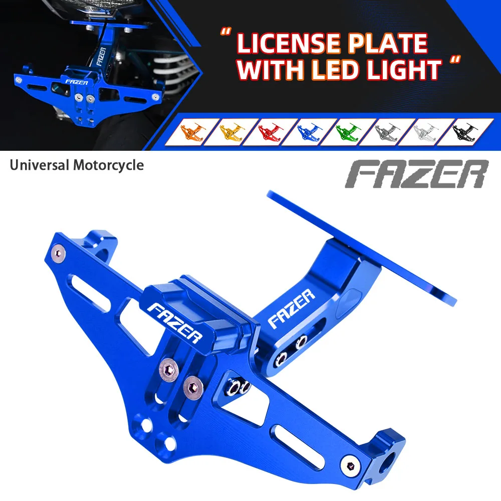 For Yamaha FZ1 Fazer 150 250 400 1000 FZ8 FZ6 Fazer S2 FZ1S FZS600 License Plate Holder LED Turn Signal Lights Tail Tidy Fender