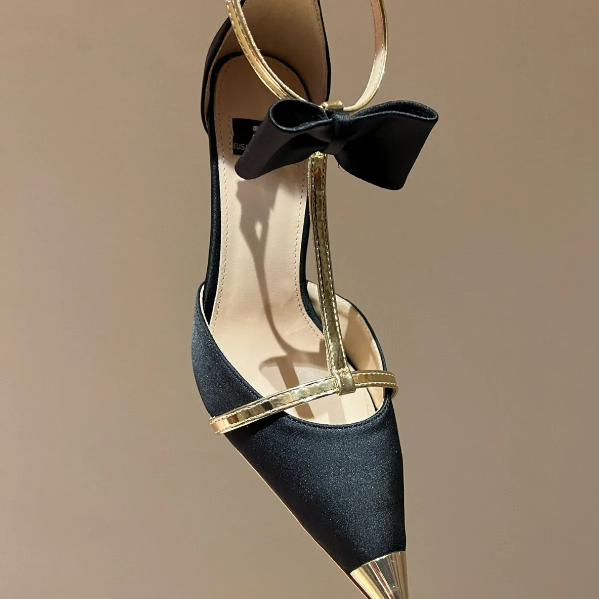 

Multi Colored Pointed Bow Thin Ribbon Sexy High Heels Toe Sandals Hollow Single Shoes Spring and Summer New Styles