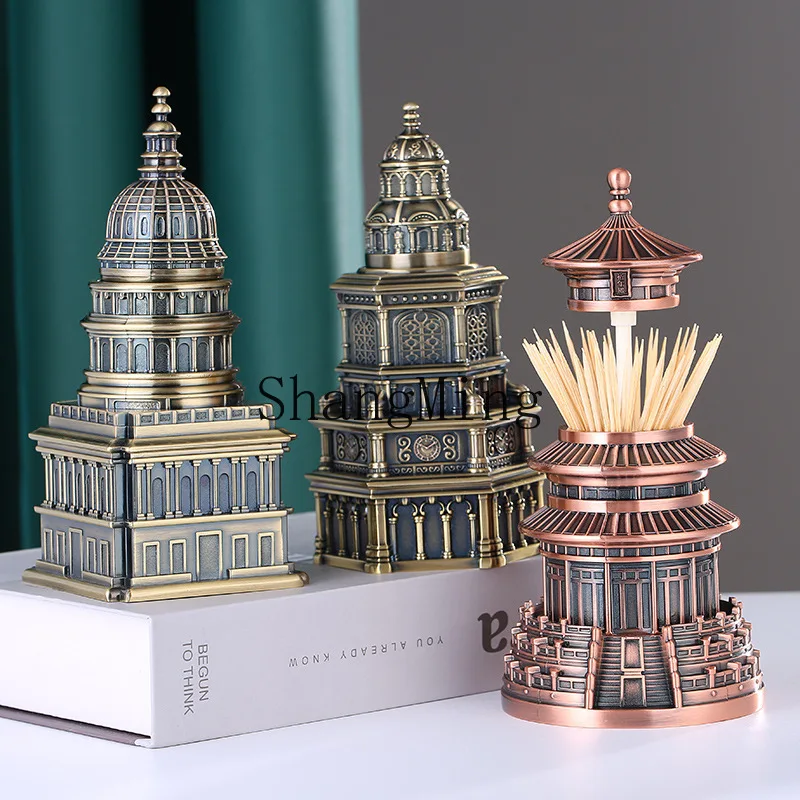 

PYH retro toothpick box creative personality home living room holder high-end birthday gift box toothpick jar