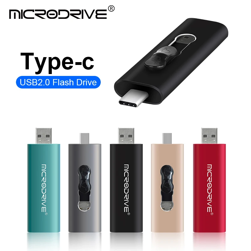 Type-C 2 IN 1 USB Flash Drive 64GB Pen Drive 4GB 8GB 16GB Pendrives Usb Stick 32GB 128GB Memory Stick