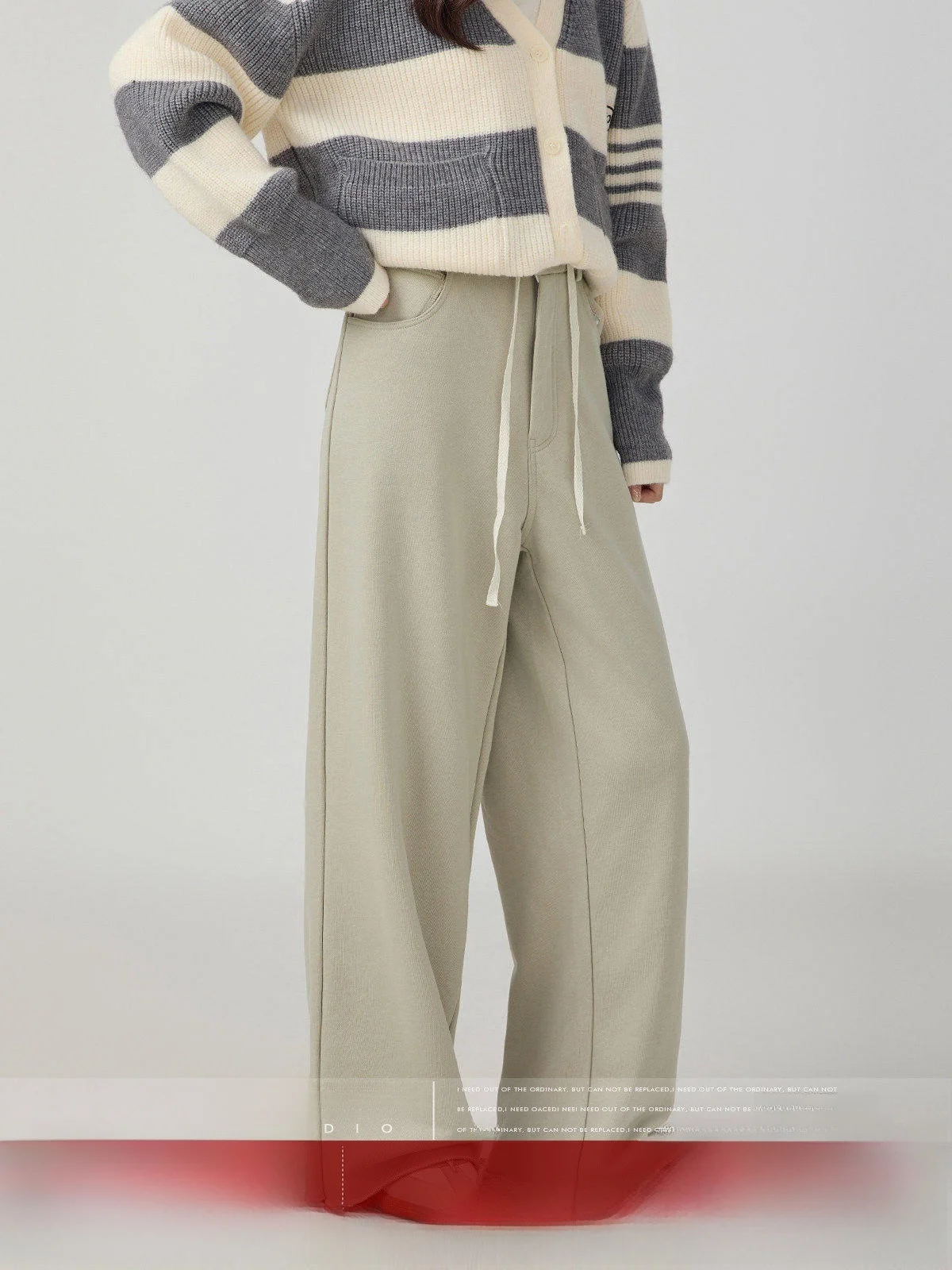 

Женские брюки MoZao с высокой талией, прямые, свободные, широкие, в корейском стиле, осенняя новинка