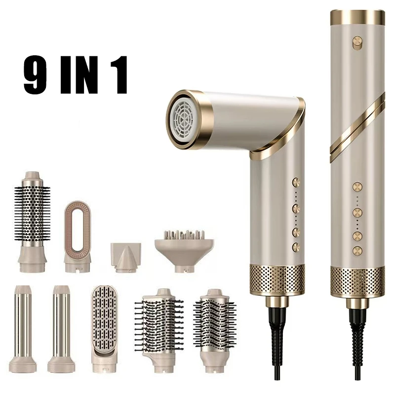 9 in 1 Hair Dryer Hot Comb Set Professional Curling Iron Hair Straightener Styling Tool For Professional Hair Dryer