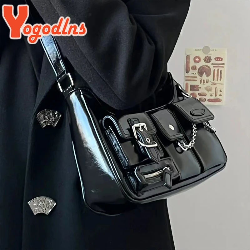 Brand Design Chain Women Underarm Bag Multiple Pockets Ladies Shoulder Crossbody Bag Fashion PU Leather Purse Handbag