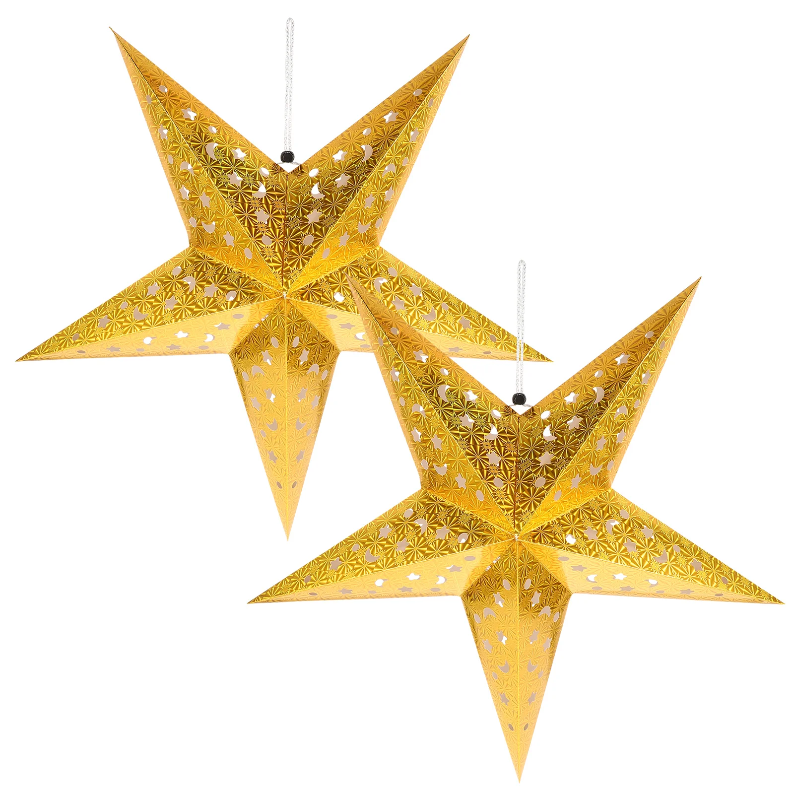 

2 Pcs Pentagram Pendant Christmas Tree Ceiling Lampshade Five Point Star Dome Topper