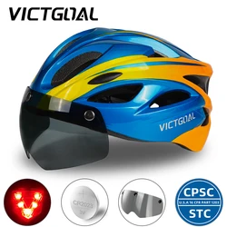 VICTGOAL MTB Electric Scooter Bicycle Helmet for Men Taillight Goggles Lens Sun Visor Cycling Helmets
