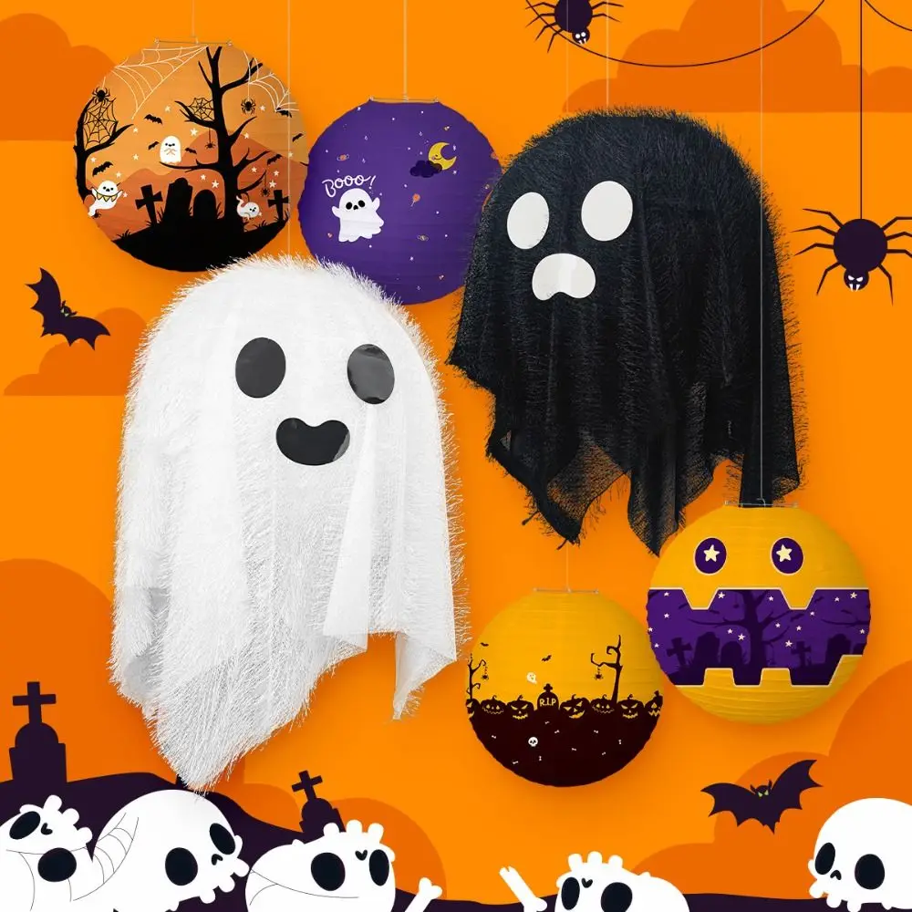 Multifunctionele Ghost Halloween papieren lantaarn Bat Paper Festival Ghost lantaarns handgemaakte DIY Halloween hangende rPops Halloween