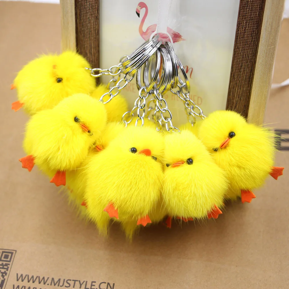 

11cm Soft Stuffed Chick Doll Ornament Keychain Cute Chick Pendant Keychain Creative Mini Chick Animal Model Plush Toys For Kinds