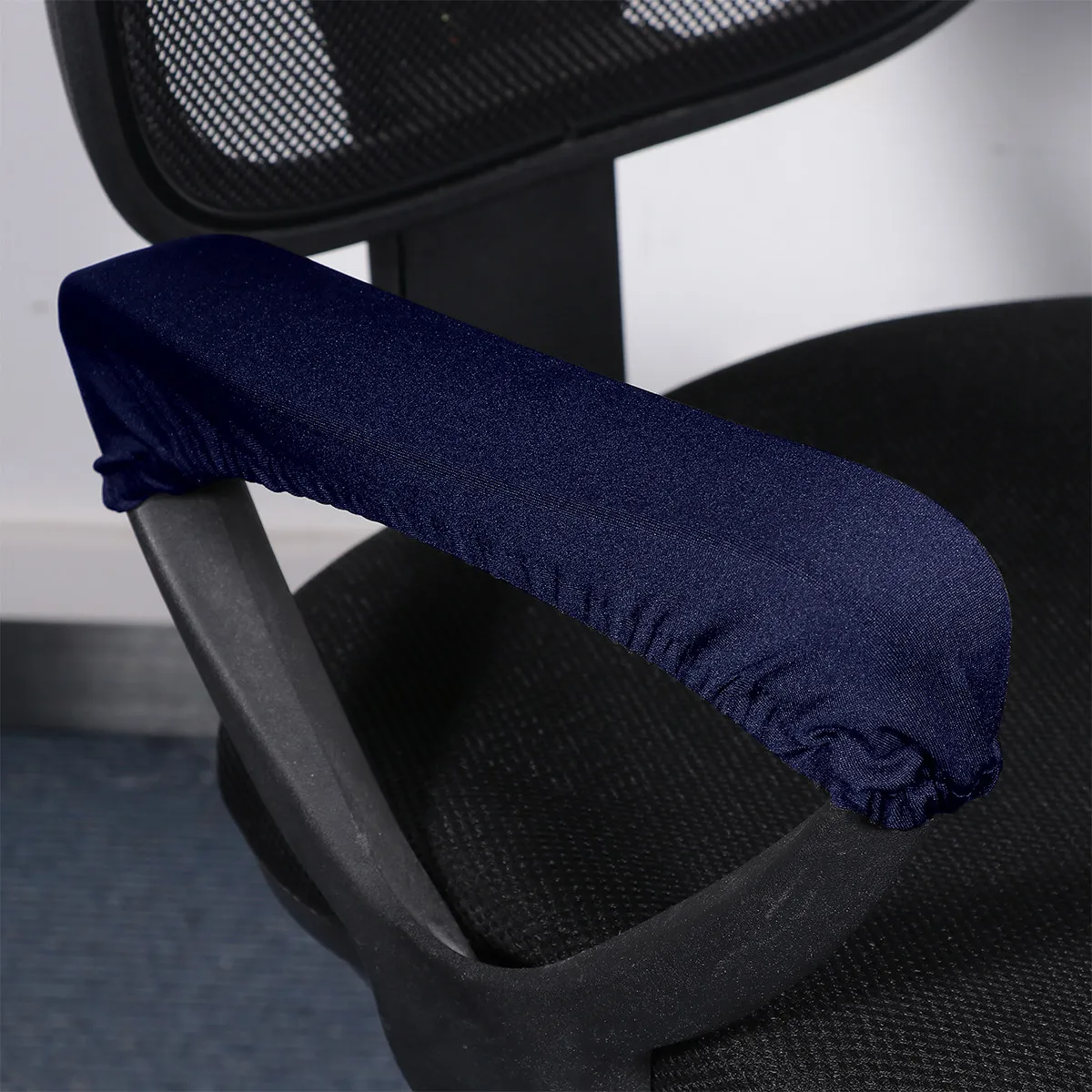 2Pcs Stretchable Fabric Chair Handle Covers Elegant Design Cold Metal Handle Comfort Protector Dust Stain Smudge Proof for Home