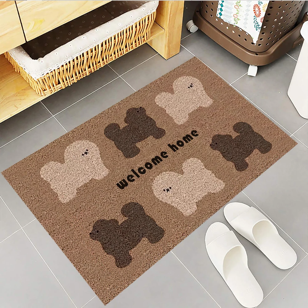 

Cartoon Brown Puppy Entrance Doormat, Anti-slip Rubber Floor Mats, Ins Style Porch Rug,Dogs Door Mat, Home Decor Carpet