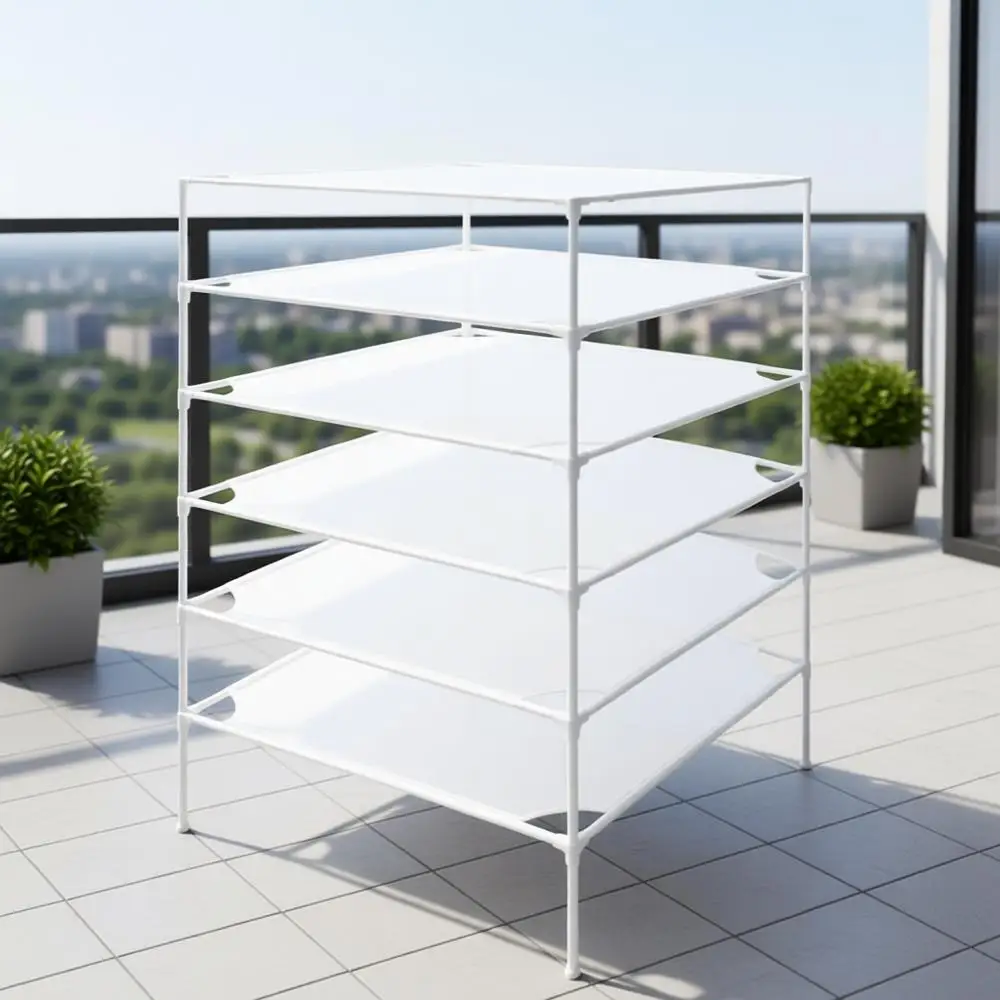 

Collapsible 6-Layer White Mesh Sweater Drying Rack