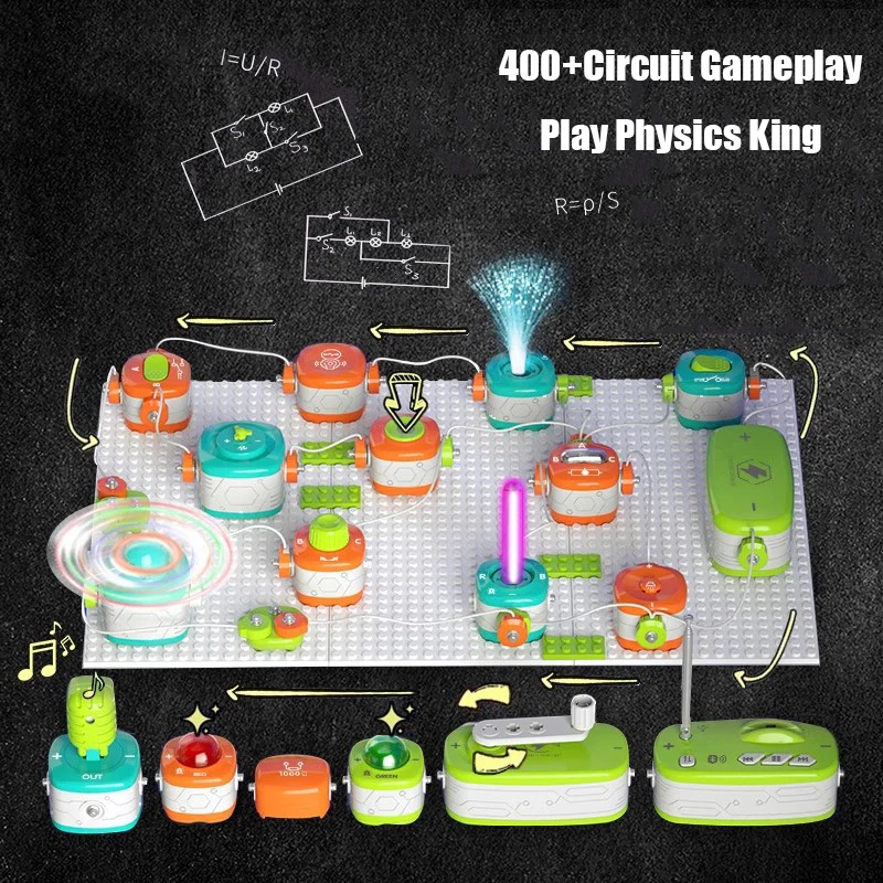 Blocs de construction électroniques pour enfants, jouet d'expérimentation de Circuit, Puzzle, ensemble scientifique, cadeau d'anniversaire pour garçons âgés de 6 à 10 ans, nouvelle collection 2025