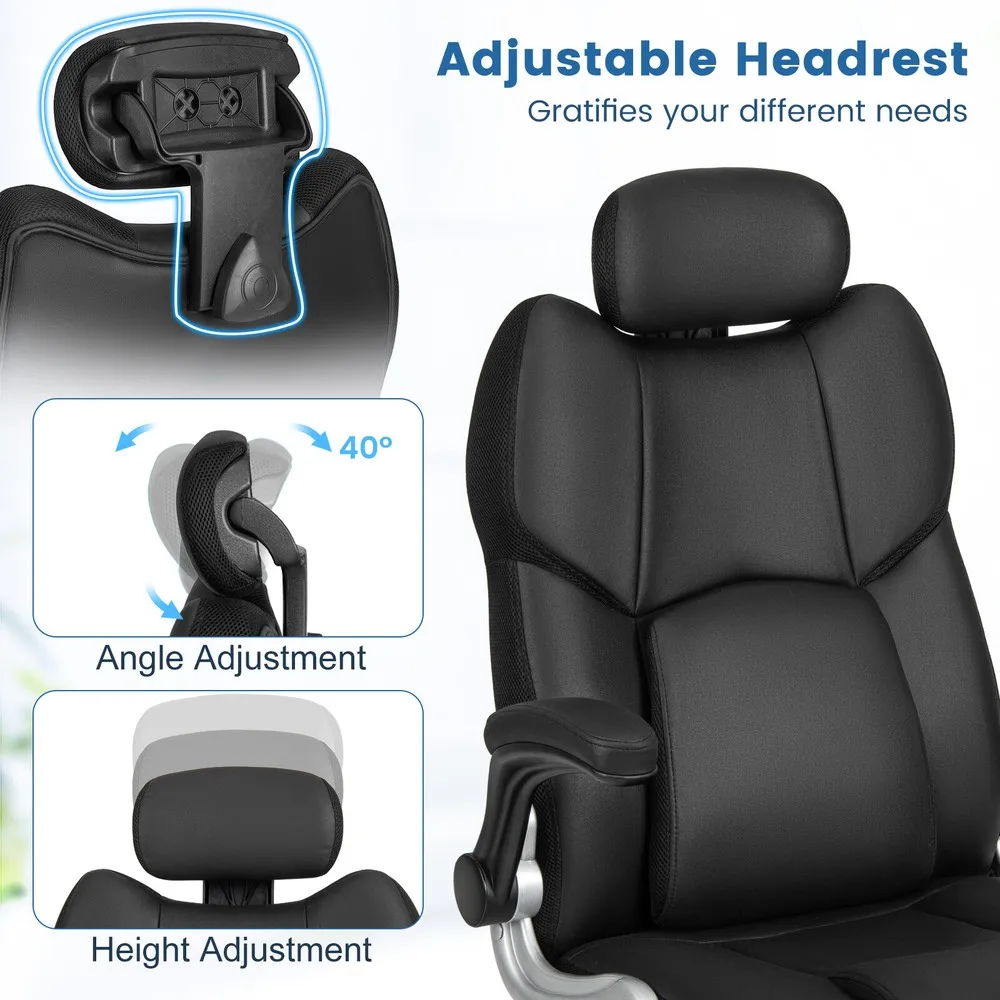 Executive Office Chair w/2 Message Selections Adjustable Headrest Remote Control