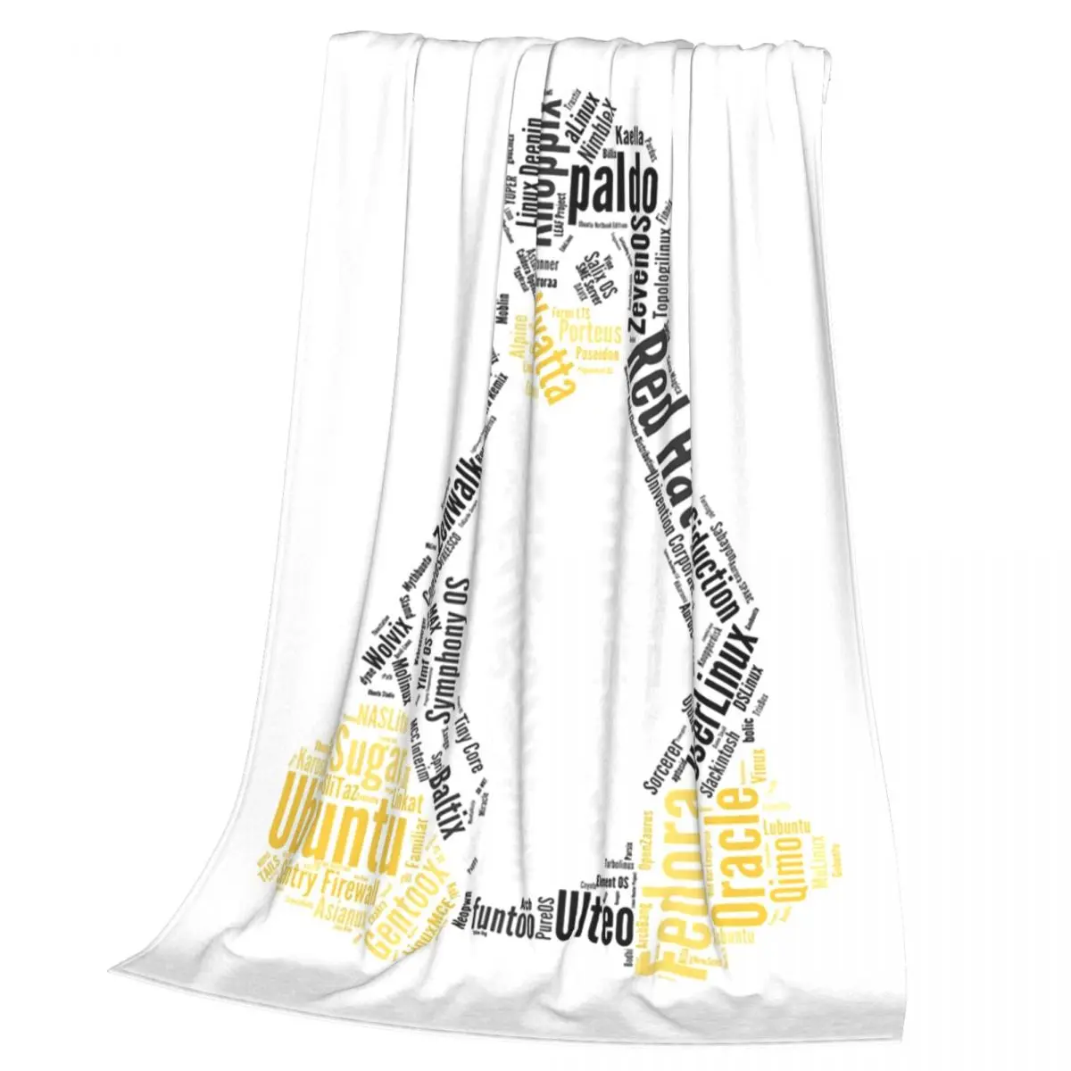 Tux Typo Linux Blanket Soft Warm Flannel Throw Blanket Cover for Bed Living room Picnic Travel Home Couch