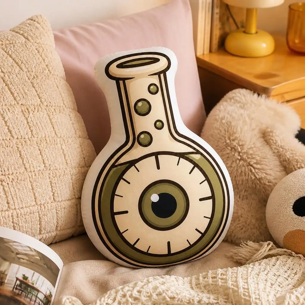 Halloween Alchemy Time Travel Potion Flask Science Plush Pillow Cushion Irregular Stuffed Throw Pillow Home Decor Gift Sofa Bed