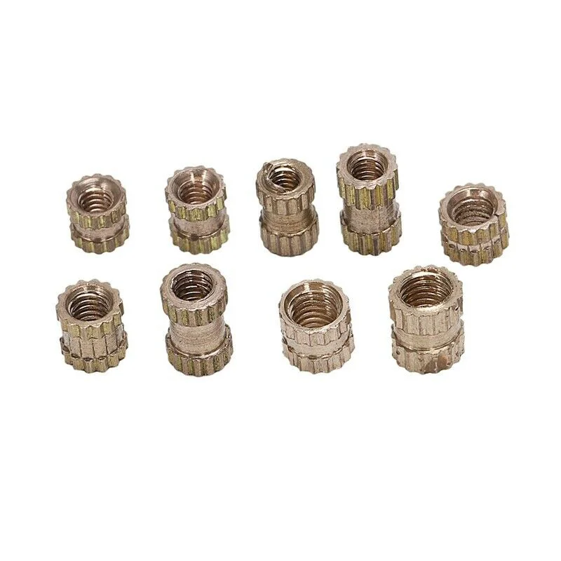 Premium Brass Knurled Nut Kit, Insert Embedment Nuts para Moldagem por Injeção, Alta Dureza e Excelente Durabilidade, 500Pcs