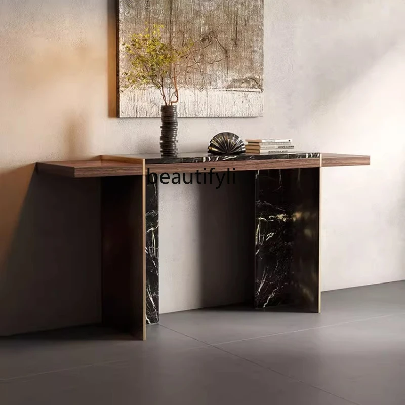 

Retro entrance table light luxury high-end table villa entrance entrance storage table corridor decoration plan