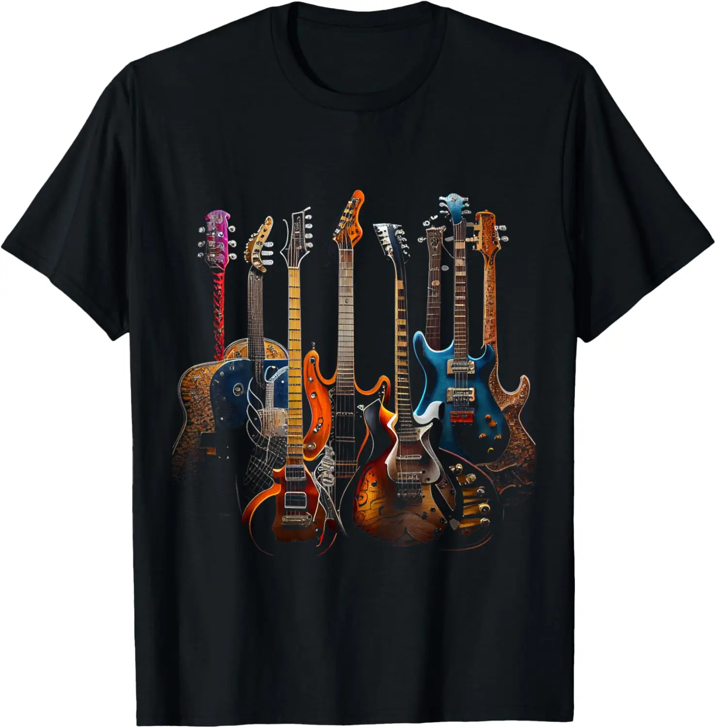 Guitars Guitarists Gift T-Shirt Music Lovers Rock Custom Printed Graphic Shirts Unisex Summer Soft Tops Camisetas