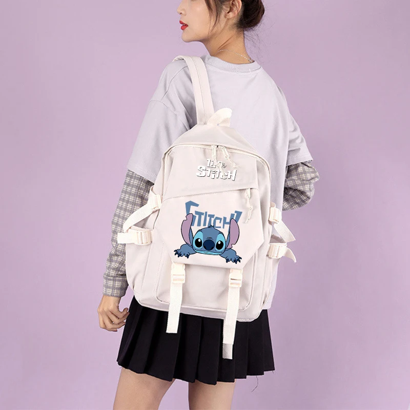 Ransel Lilo Stitch untuk anak laki-laki perempuan, tas punggung sekolah pelajar sekolah remaja, tas buku wanita Kawaii Disney Mochila Escolar