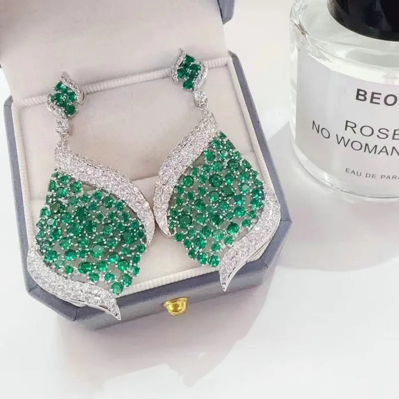 Bilincolor Green Leaf Earring for Women