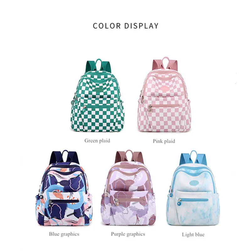 Vento Marea Travel Backpack For Women 2022 New Nylon Waterproof School Bag For Teenage Girl Flower Shoulder Bag In Preppy Style