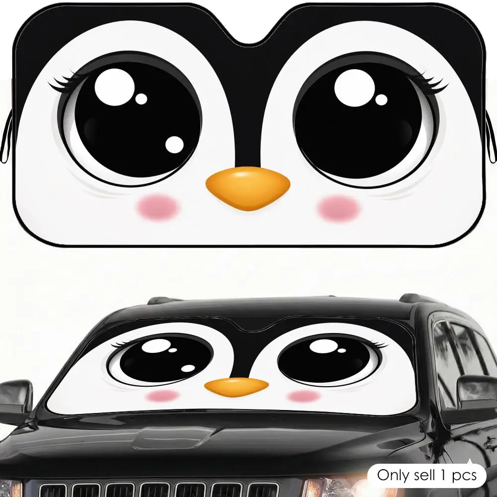 Big-Eyed Fluff Portraits Sun Visor Car Sun Shade Front Windshield Coverings Blocker Auto Protector Window Visor Screen Cover