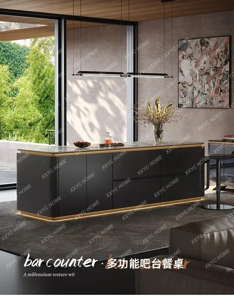 XXrock slab mid-island integrated open kitchen partition bar premium island table combination