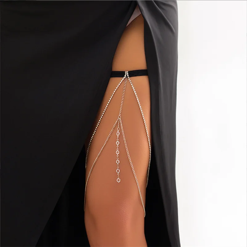 Multilayer Thin Leg Thigh Lingerie Chain Women Summer Bikini Sexy Adjustable Body Jewelry Garter Nightclub Accessories