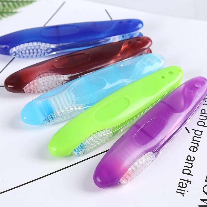 1pcs Folding Toothbrush Charcoal Fiber Portable Compact Travel Camping Soft Toothbrush Hygiene Unisex OralCare Cleaning Tool