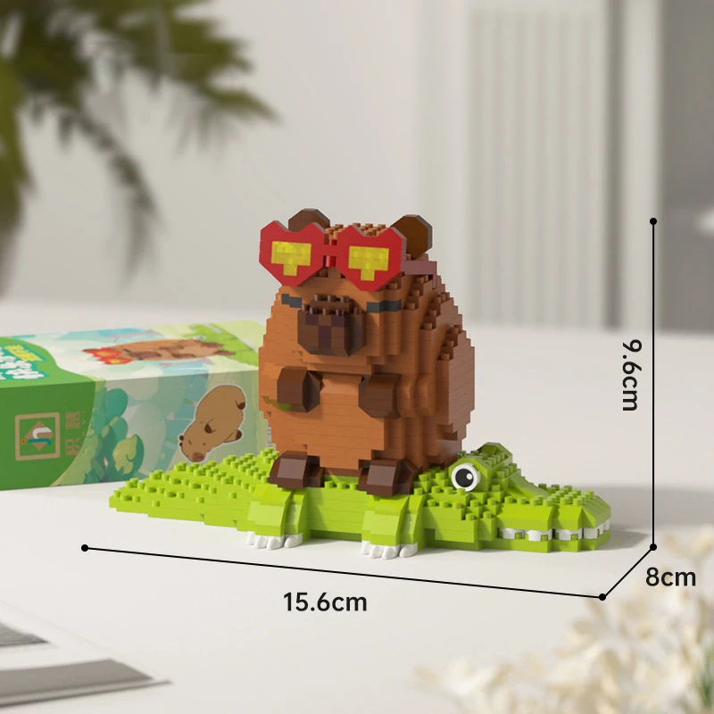 Cartoon Capybara Micro Bouwstenen Set DIY STEM Educatief Speelgoed Bureaudecoratie Verzamelstuk voor Kinderen Jongens Meisjes Feestdag Cadeau