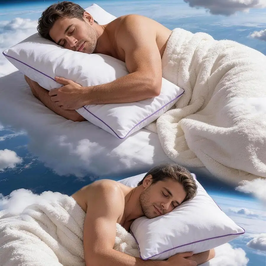 King Pillows Set Of 2,Almohadas Para Dormir,Hotel Collection Standard/Queen Bed Pillow Set Of 2 ,Soft Support Bedding For Back,