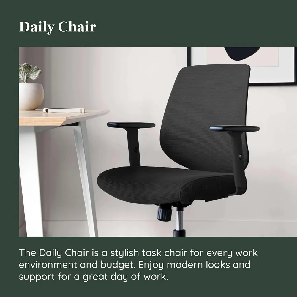 

Daily Chair - Sustainable and Stylish Mesh Computer Office Chair with Swivel, Lumbar Rest, and Adjustable Armrests