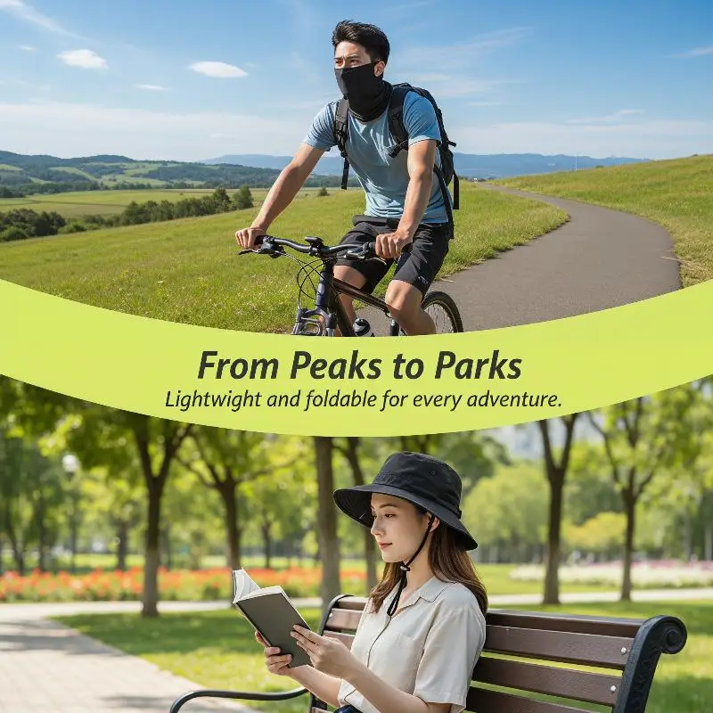 Outdoor Sun Protection 2Pcs Hat Set for Fishing Hiking and Camping Activities