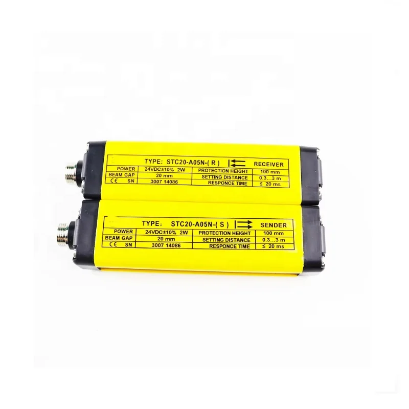 STC20-A05N OEM Brand On-beam Grating Safety Light Curtain Sensor Total Length 124mm Protection Height 100mm Shooting Safety Made