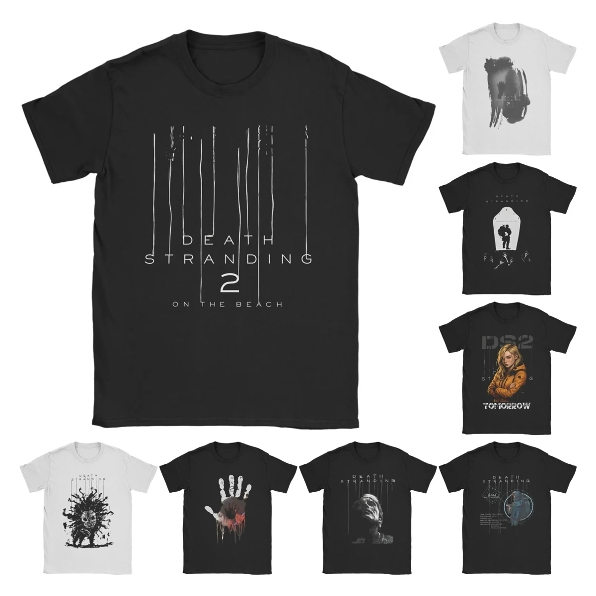 

2025 Death Stranding 2 New Series T Shirt Men's Pure Cotton Vintage T-Shirts Round Neck Video Game Tees Short Sleeve Clothing