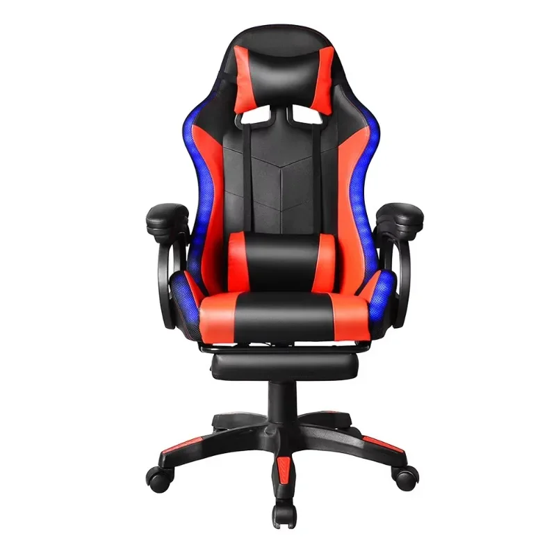 Computer computer gaming chair gaming pu leather Shilla gamer massage racing gaming chair with lamp and speaker