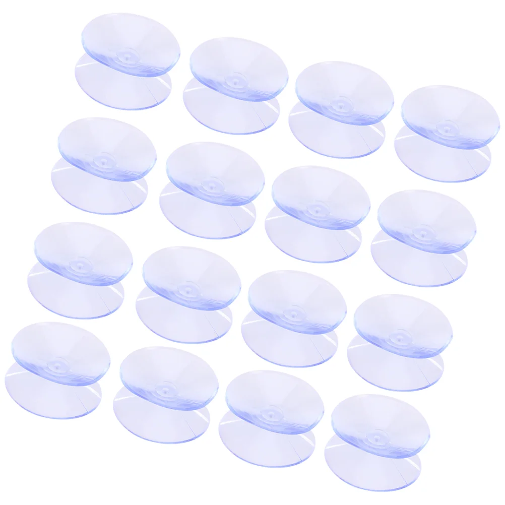 48 Pcs Sucker Pads Suction Cups Rubber for Glass Double Sided Transparent Suckers