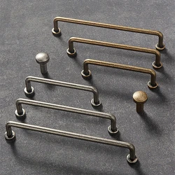 Single Hole-192mm Hole Spacing Vintage Furniture Handles Bronze Antique Silver Gold Handles for Wardrobe and Drawer