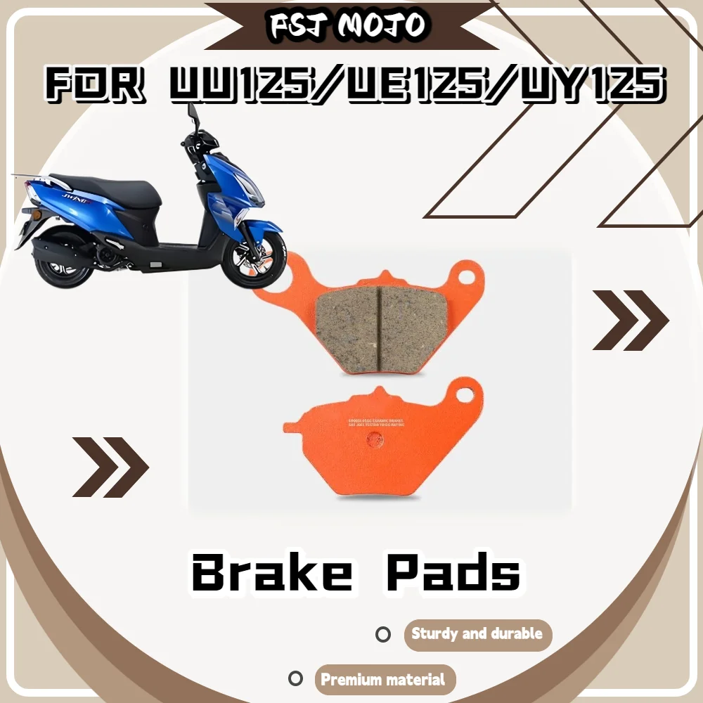 For UU/UE/UY125 Scooter Ceramic Super Alloy Brake Pads Eco Asbestos-Free Waterproof Rustproof Disc Guard Parts