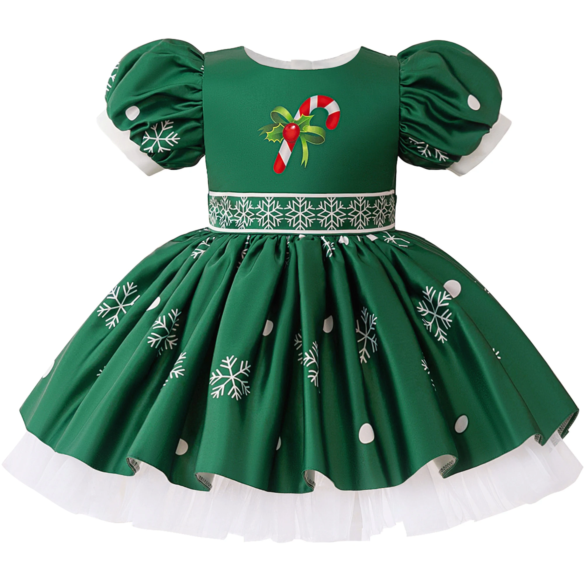 Christmas Snowflake Party Prom Baby Girls Dress Toddler Wedding Bridesmaid 1st Birthday Tutu Dress Girl Santa Claus Evening Gown