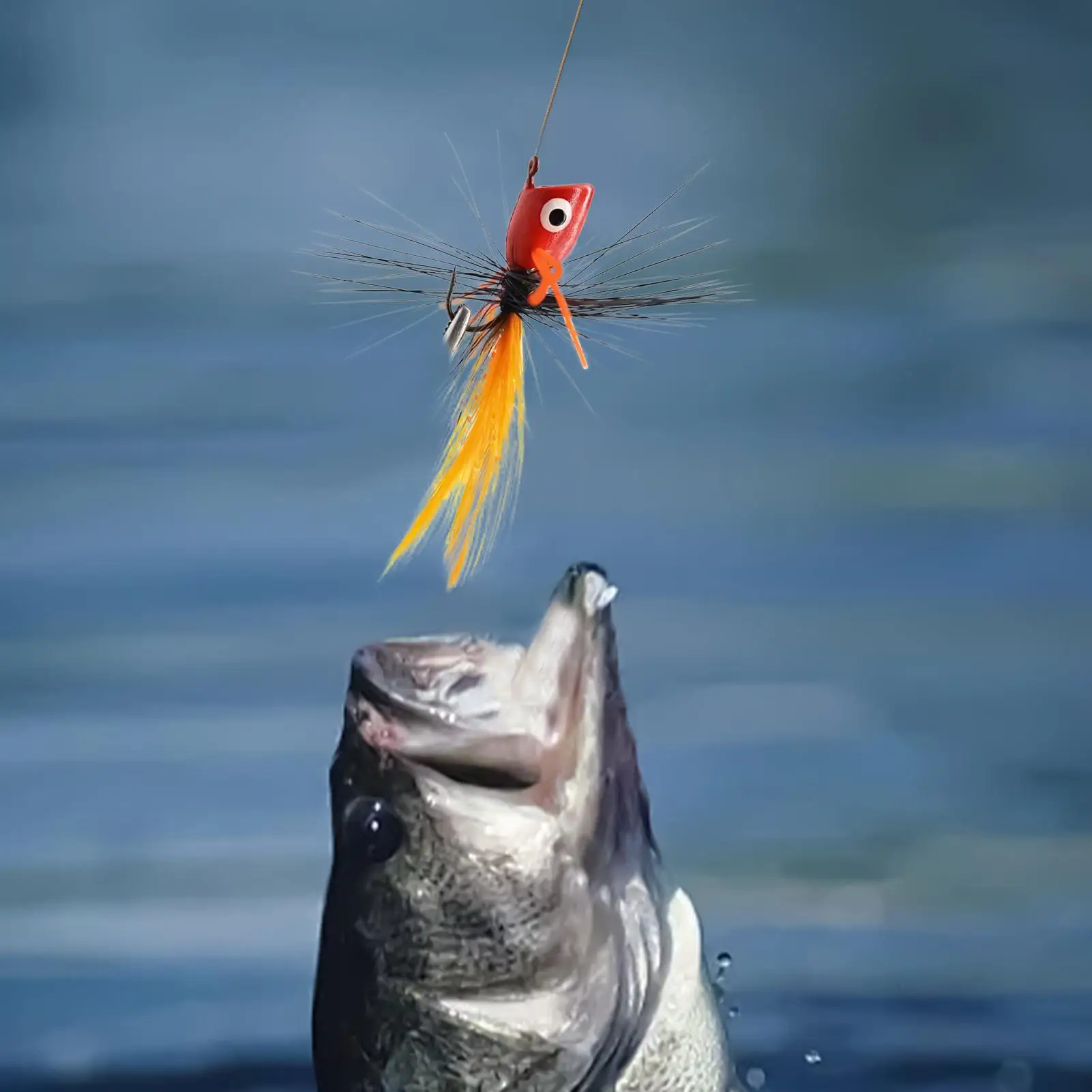 フライフィッシング用バスポッパー10個入り-ドライフィッシングポッパー-ルアー-バス用-ドライウェットベイト-小型フック-釣り人向け-湖-池