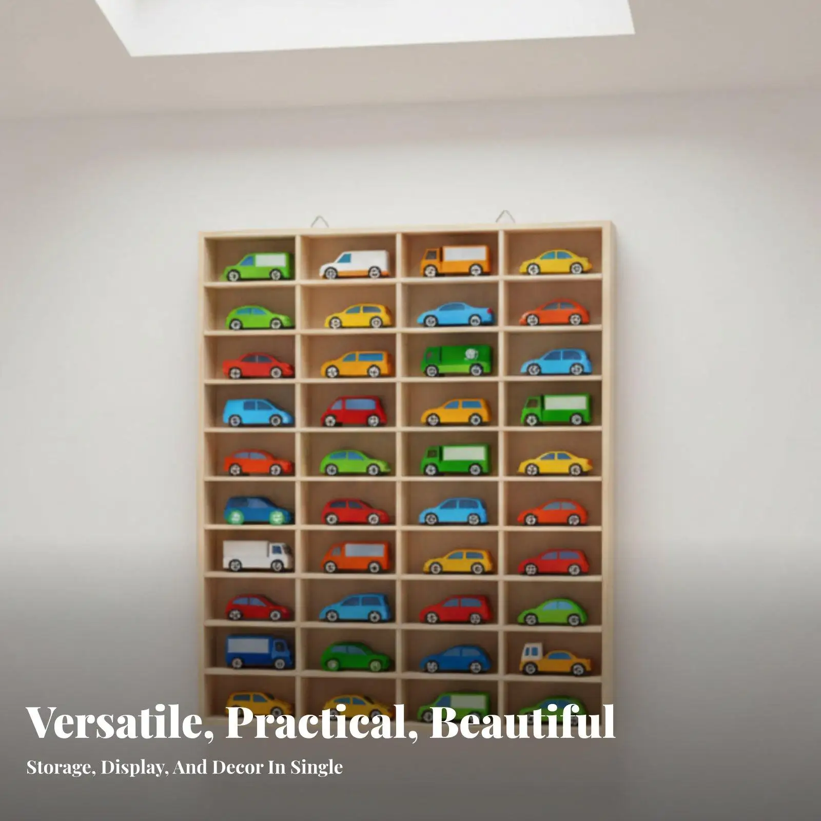 Large Capacity Wooden Car Display Case for 1 64 Scale Models Wall Mountable Dustproof Showcase Shelf