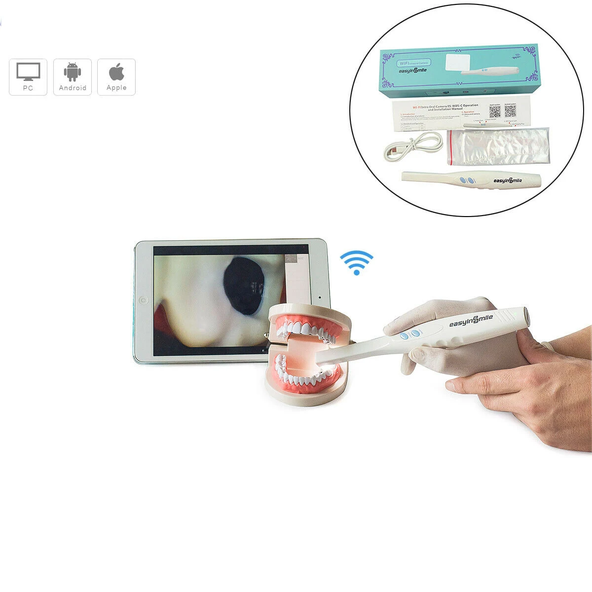 Cámara Dental EASYINSMILE Wifi Sensor de examen Dental Intra Oral cámaras endoscópicas Camara electrónicas para clínica de dentista
