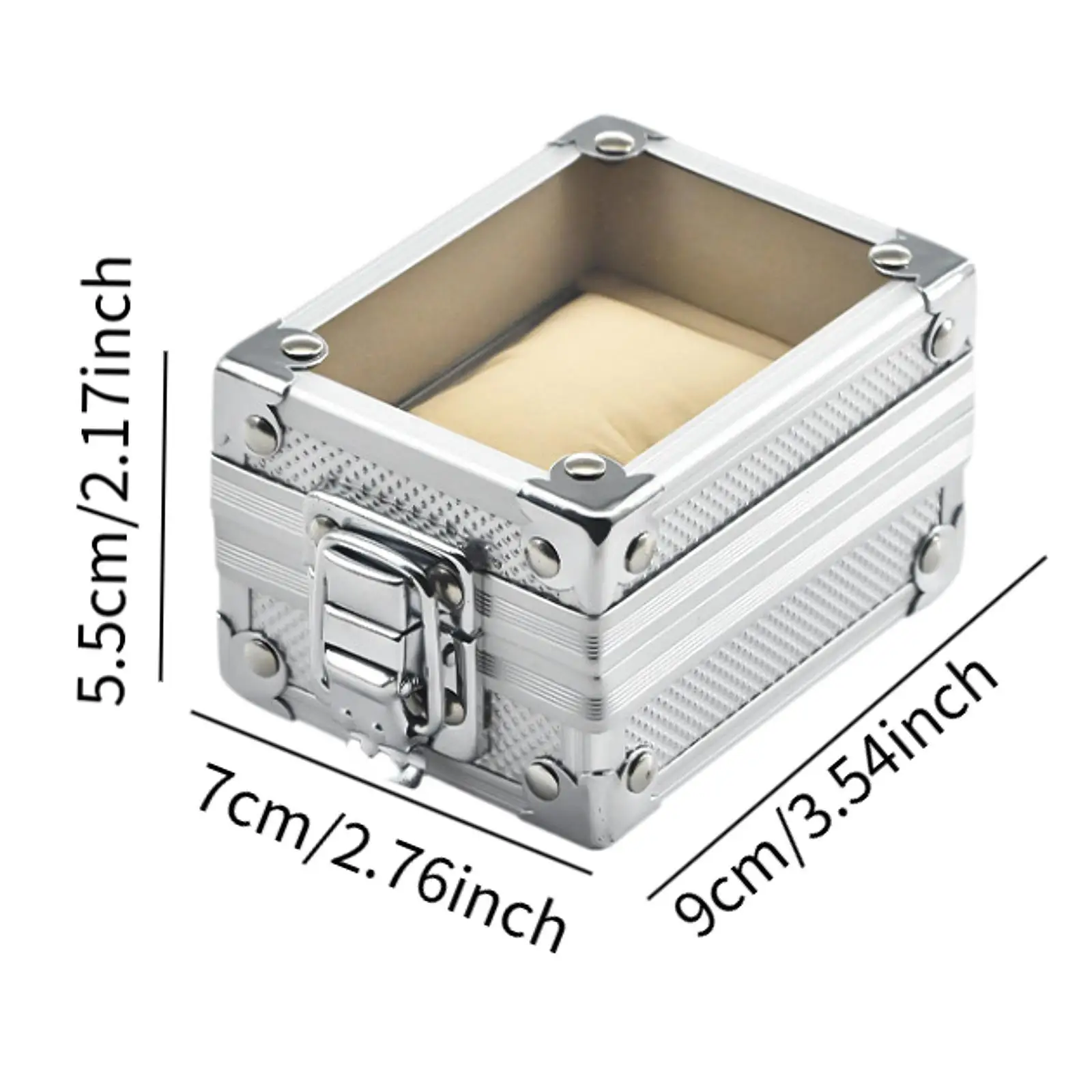 Square Decorated Watch Box Lockable Storage Case for Custom Jewelry Bracelet Gift and Home Use view 6