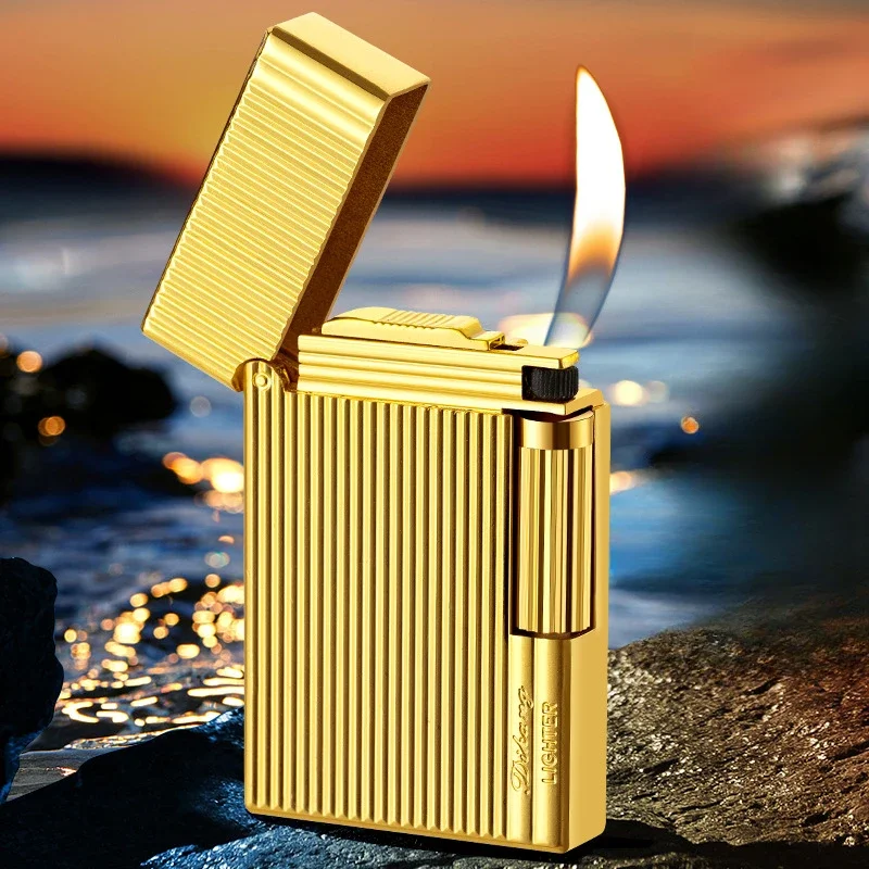 2024 New Metal Langsheng Open Fire Inflatable Lighter Creative Butane Gas Inflatable Lighter Smoking Accessories Gift Tool