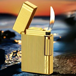 2024 New Metal Langsheng Open Fire Inflatable Lighter Creative Butane Gas Inflatable Lighter Smoking Accessories Gift Tool